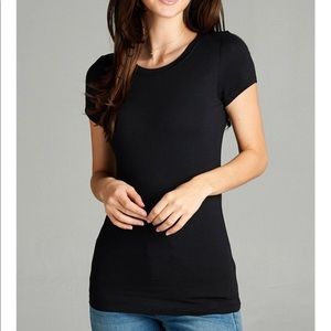 Black Crewneck Short Sleeve Tee